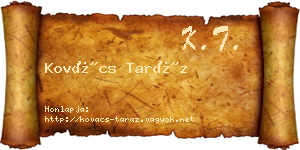 Kovács Taráz névjegykártya